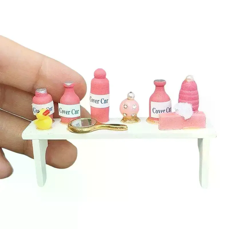 Mini support de toilette de Simulation pour maison de poupée 1/12, 1 pièce, modèle d'articles miniatures, accessoire de maison de poupée, étagère à parfum, jouets d'ornements