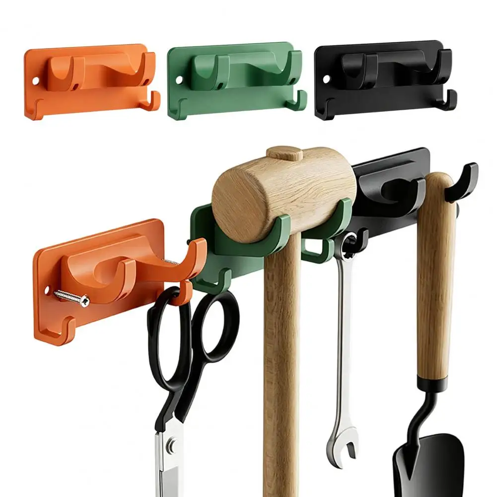 3pcs Wall Mount Garage Tool Organizer ABS Compact Storage Bracket, Weather Resistant Multi-Purpose Hook with Side Slots 95