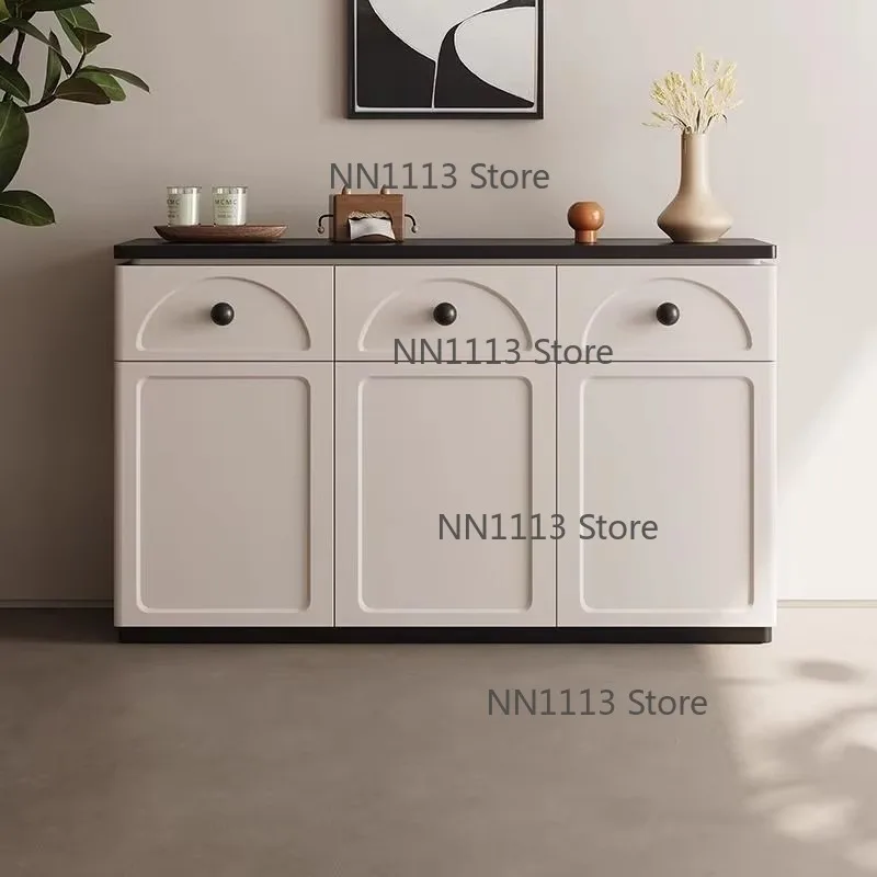 French-style Cream-coloured Sideboard Storage Cabinet Modern Minimalist Storage and Decorative Cabinet Hallway Cabinet