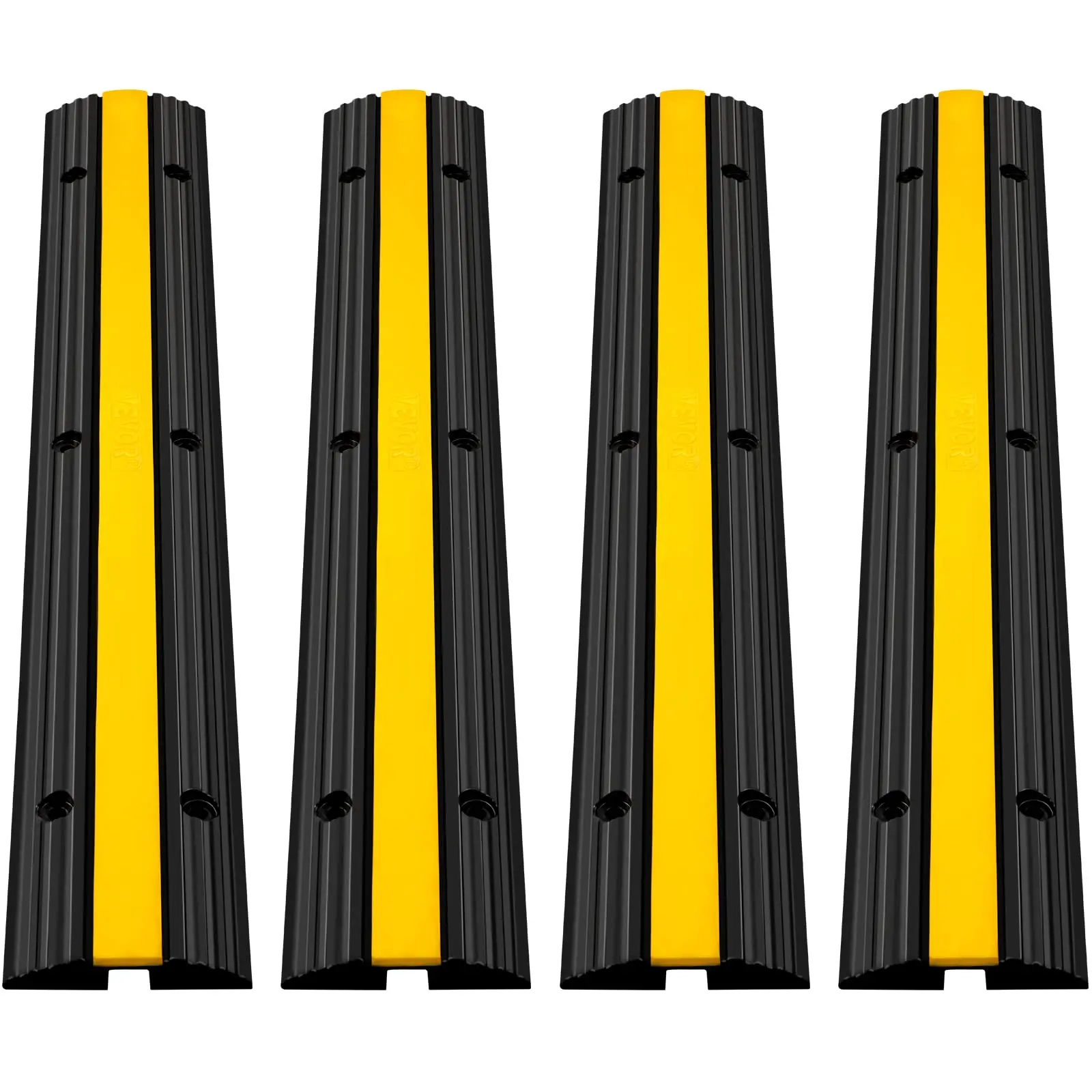 vevor-4-pack-of-1-channel-rubber-cable-protector-ramps-heavy-duty-18000lbs-load-capacity-cable-wire-cord-cover-ramp-speed-bump