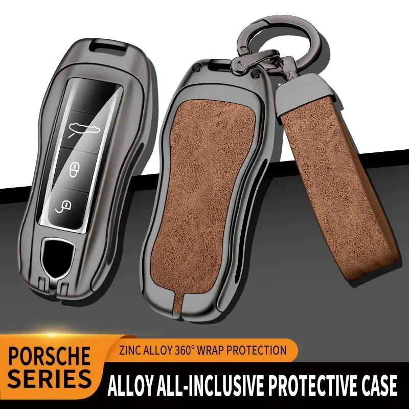 Zinc Alloy Car Remote Key Case Cover Shell Fob For Porsche Panamera Cayenne 971 911 9YA Macan Boxster Keychain Car Accessories