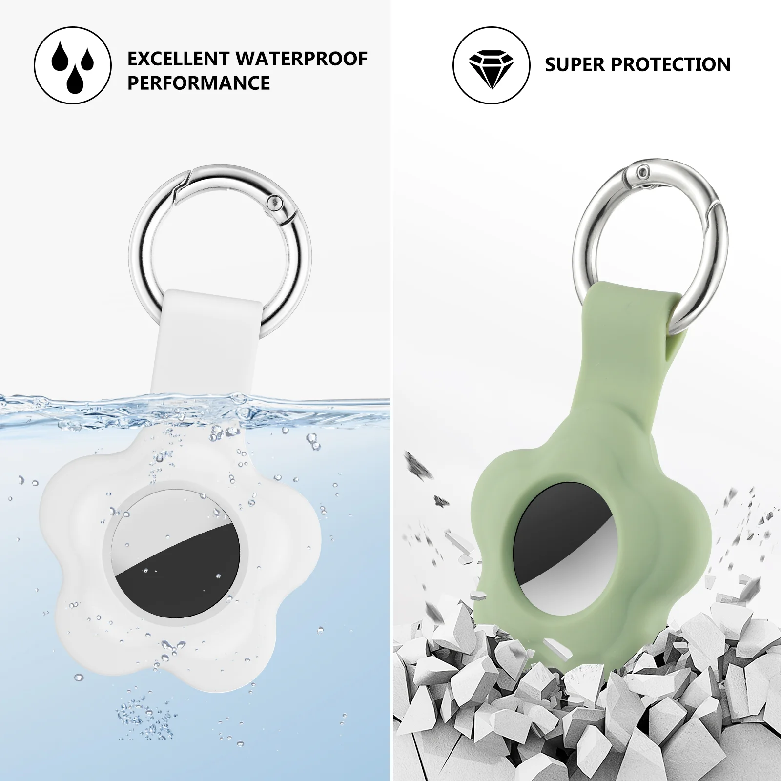 4 Pcs Case Keychain Fob Cover Silicone Tracker Compatible Protector Silica Gel Holder