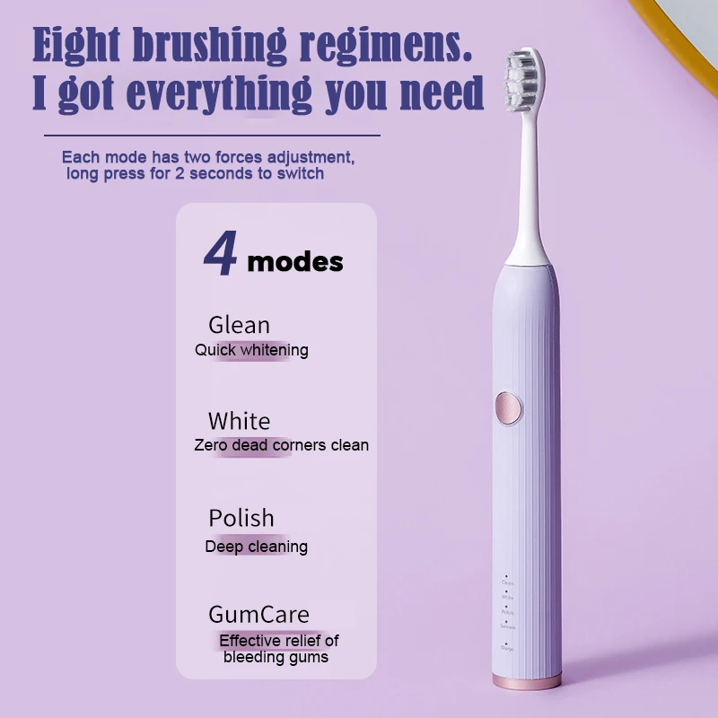 Smart Rotating Electric Toothbrush, Rechargeable Rotary Toothbrush Heads, Compatible with Oral B Replacement Brush Heads