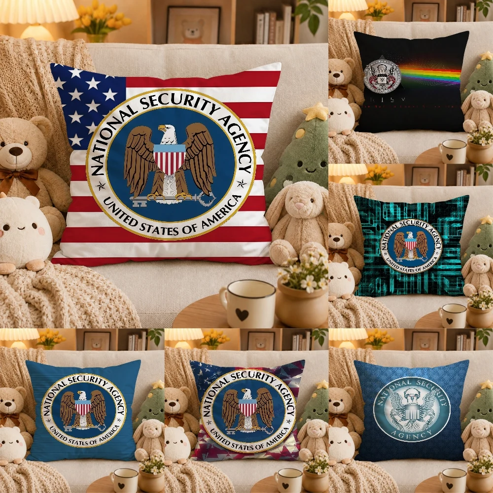 US NSA National Security Agency Pillow Case Plush Pillow Cases Home Decoration Pillow Cover for Sofa Bed Chair Living Room