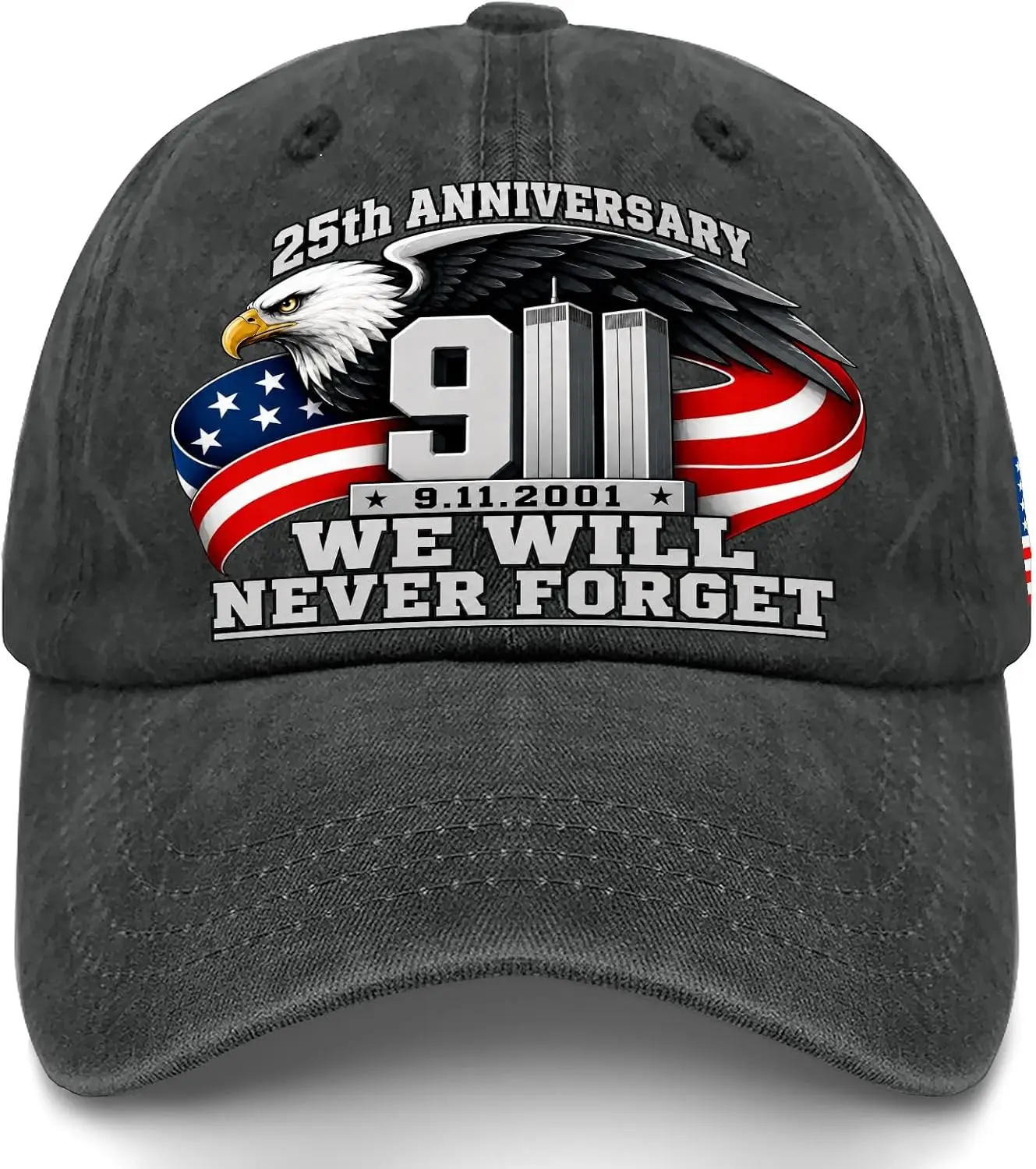 Customization 9/11 25th Anniversary Memorial Hat, Washed Cotton Baseball Cap