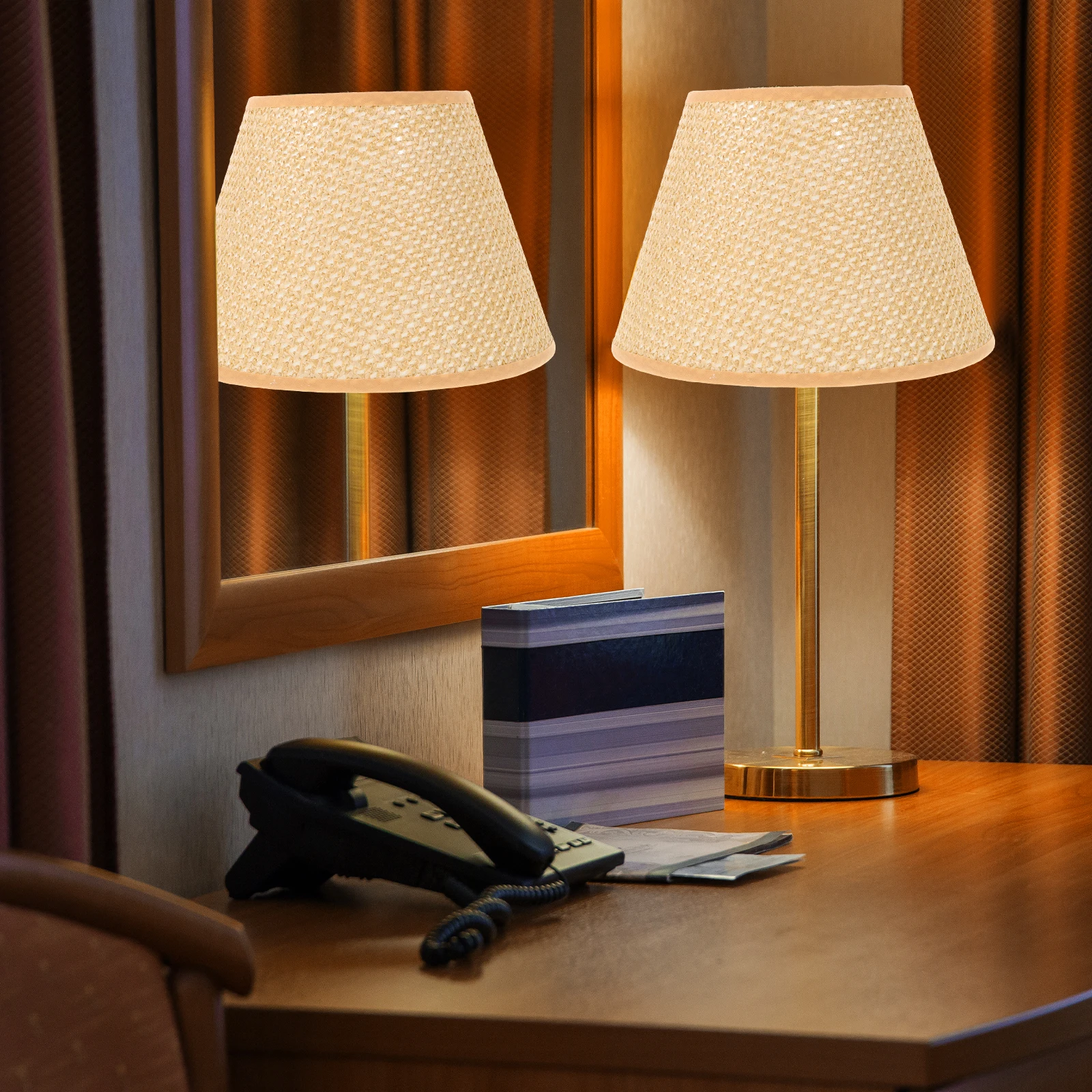 

Woven Lampshade Replacement Table Lamp Cover Soft Light Desktop Lamp Shade Cover Decoration Woven Lampshade