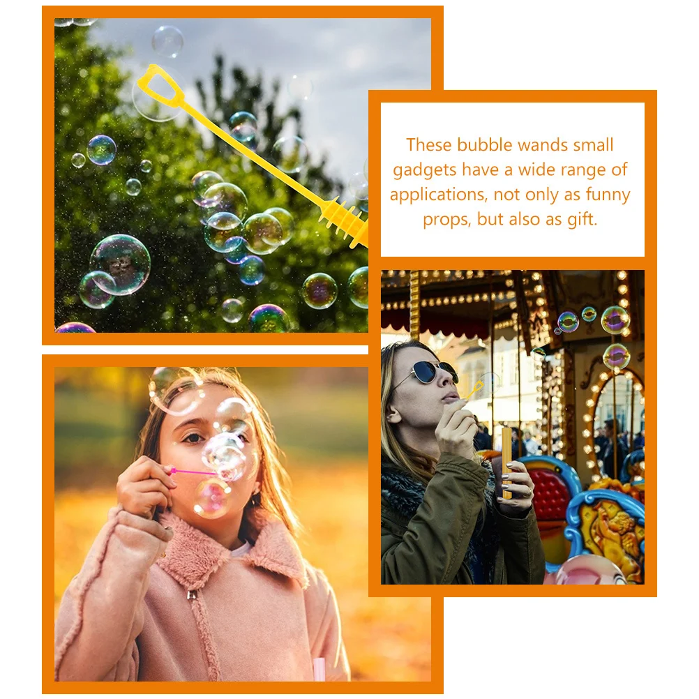 

30Pcs Empty Bubble Wand Bottles Cartoon Small Size Bubble Sticks Refillable for Park Pool Party Water Wand