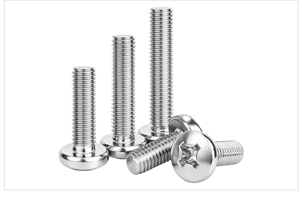 Wirtschaftlicher Maschinenschraubenbolzen mit Rundkopf, YB818 M2-M8 304 Edelstahl A2-70 Phillips Kreuzschlitz-Flachkopfschraube, Korrosionsbeständige Hardware – Detail 7