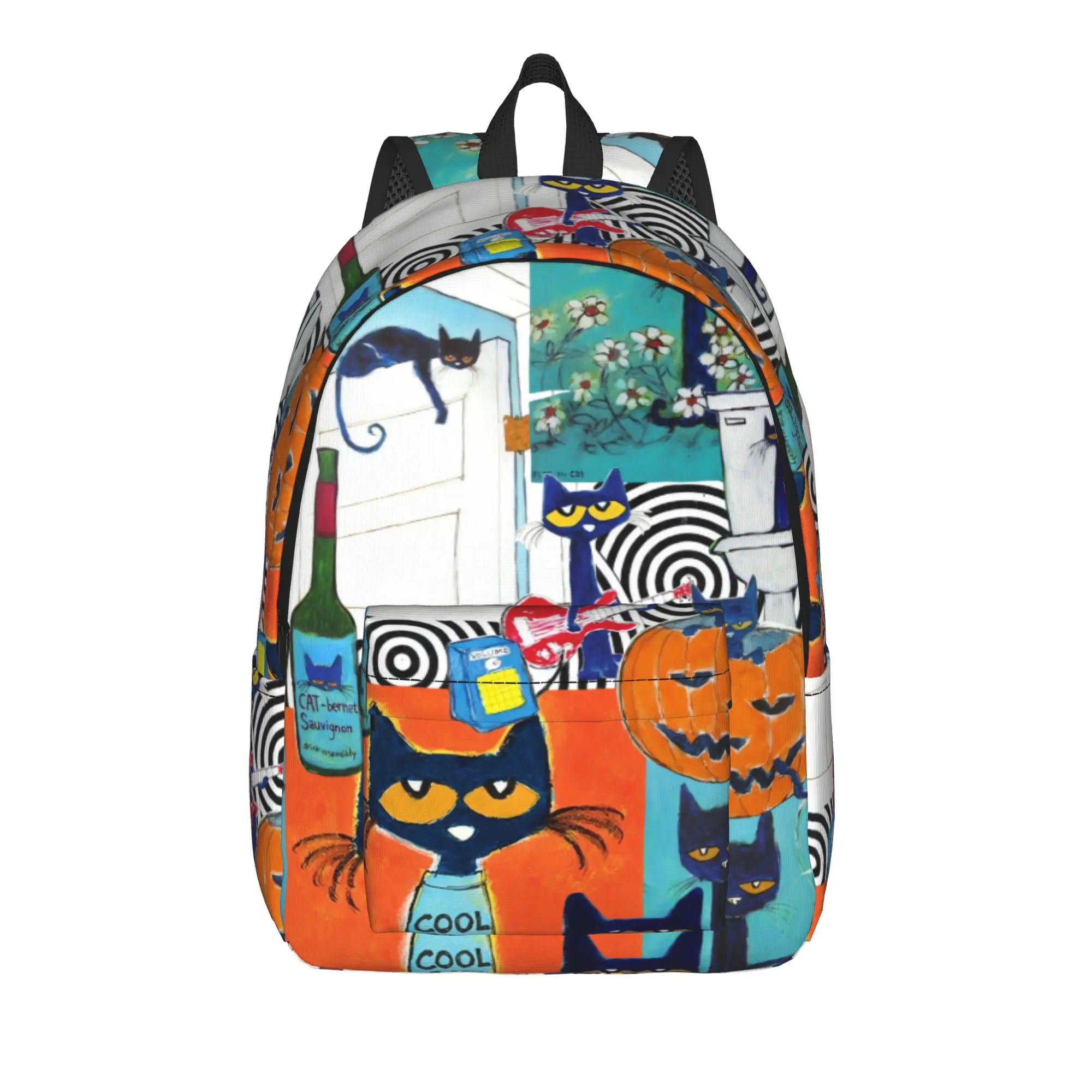 Pete the Cat and His White Shoes Backpack Student Unisex  Lightweight Backpacks High School Bags Camping Colorful Rucksack