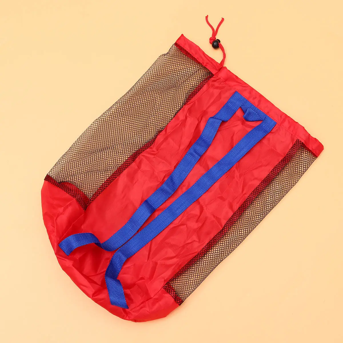 

2Pcs Portable Beach Mesh Bag Large Capacity Durable Eco-Friendly Cloth for Kids Snacks Books Adjustable Strap Red