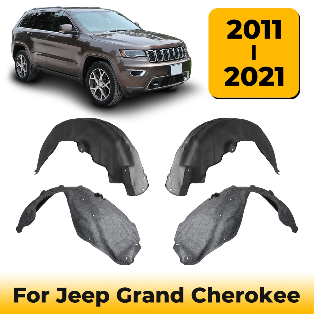 

4 шт. переднее и заднее крыло автомобиля для Jeep Grand Cherokee 2011 2012 2013 2014 2015 2016-2021, подкладка брызговика со звукоизоляцией
