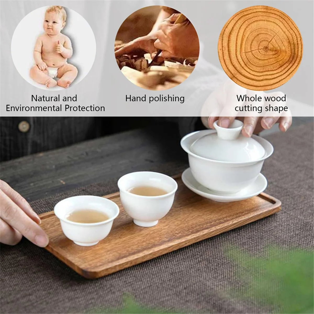 ELBA_Small Wooden Tray for Display - Elegant Walnut Wood Serving Platter