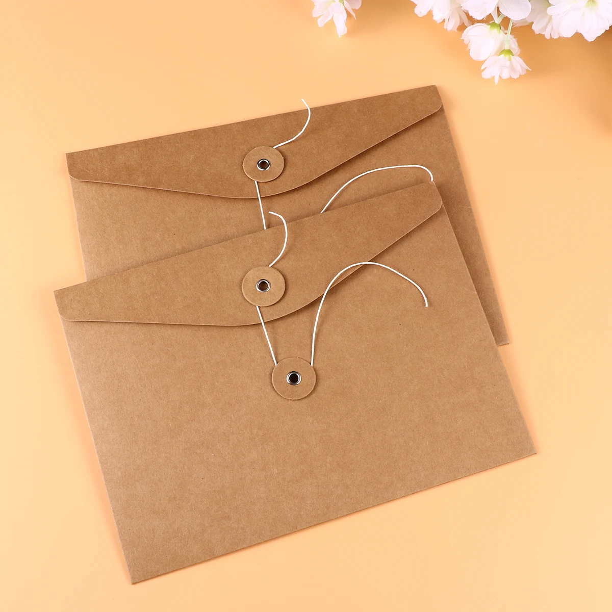 

10Pcs File Bag Kraft Paper Document Organizer Folder for Office Travel Portable Filing Pouch