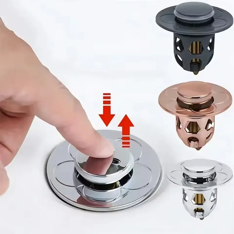 

Bathroom Sink Plug Stopper Wash Basin Core Bounce Up Drain Filter Shower Sink Filter Plug Kitchen Bathtub Stopper Copper Core