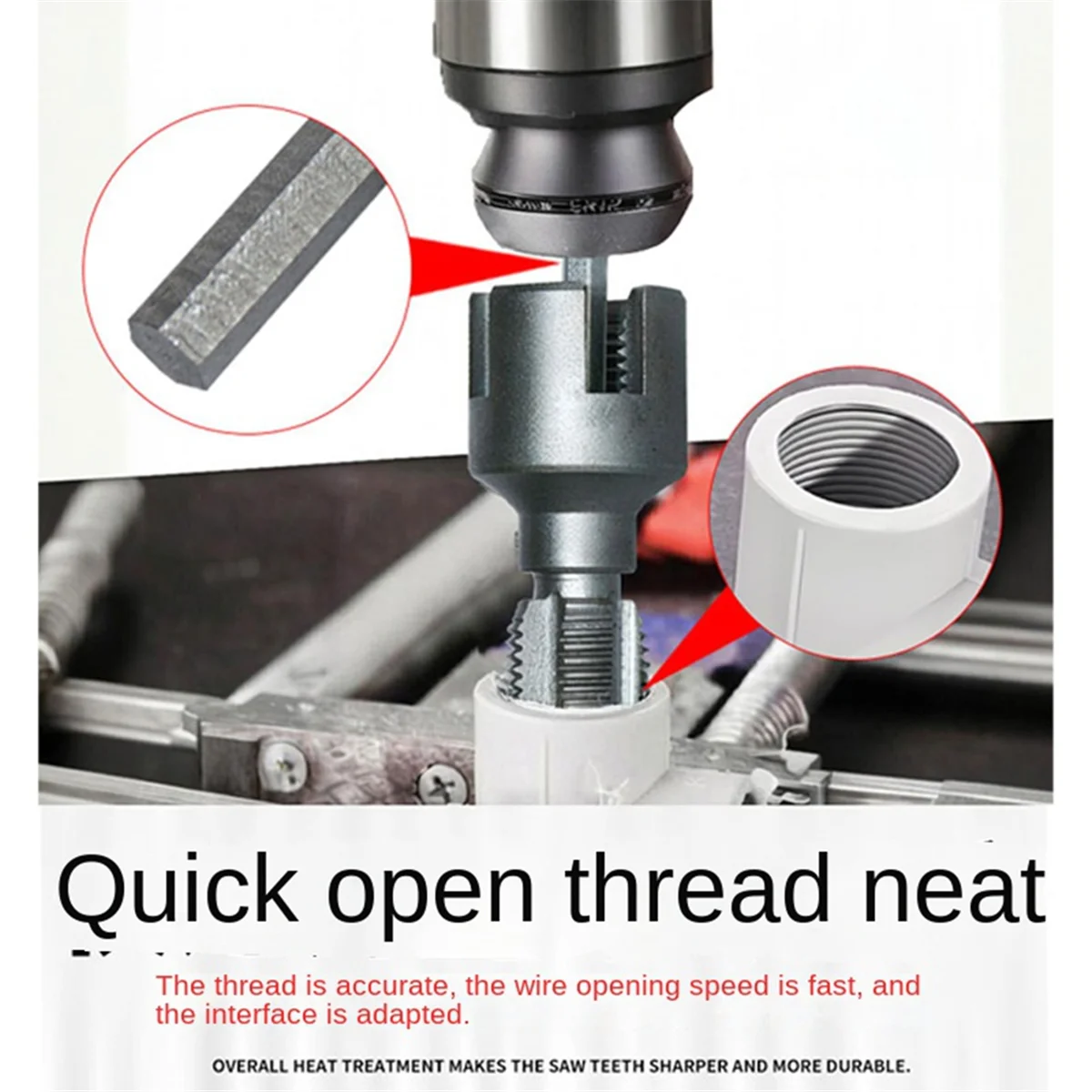 ABNJ DN15 DN20 Pipe Threading Tool Hex Shank Die Internal External Threads 1/2&3/4 Water Pipes PPR PVC