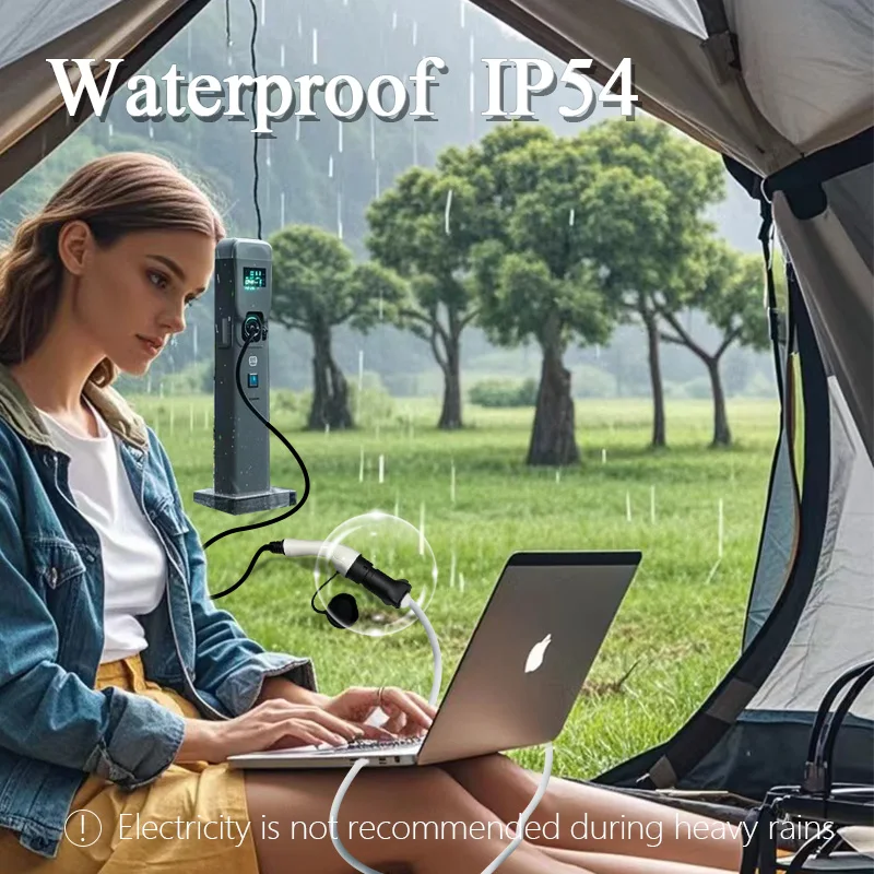 EVqiaoyi معدل شحن من النوع 2 إلى 220 فولت، محول بندق شحن المعايير IEC62196 من بندق إلى بندق، بندق تفريغ بندق الشحن للخيامية