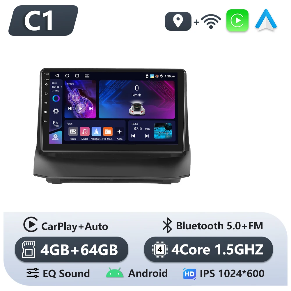 Podofo 6 + 128G Android Autoradio Voor Ford Fiesta 2009-2014 Multimedia Speler Draadloze Carplay Android Auto autoradio GPS Stereo