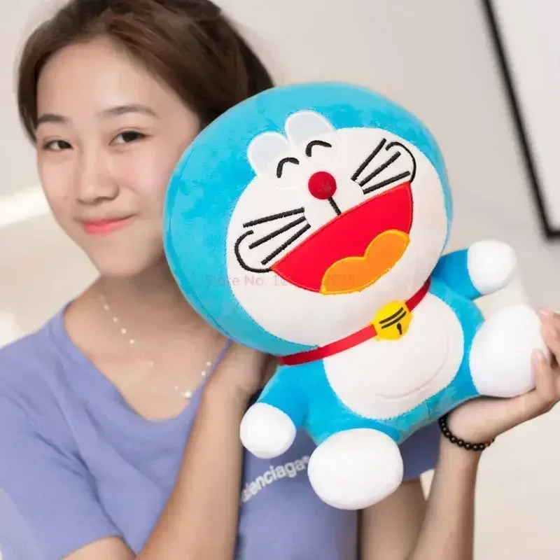 Doraemon Plüsch tier stehen bei mir kawaii niedlich ausgestopfte Plüsch puppe Cartoon Katze Tier Schlafs ofa Kissen Spielzeug Kinder Geschenk