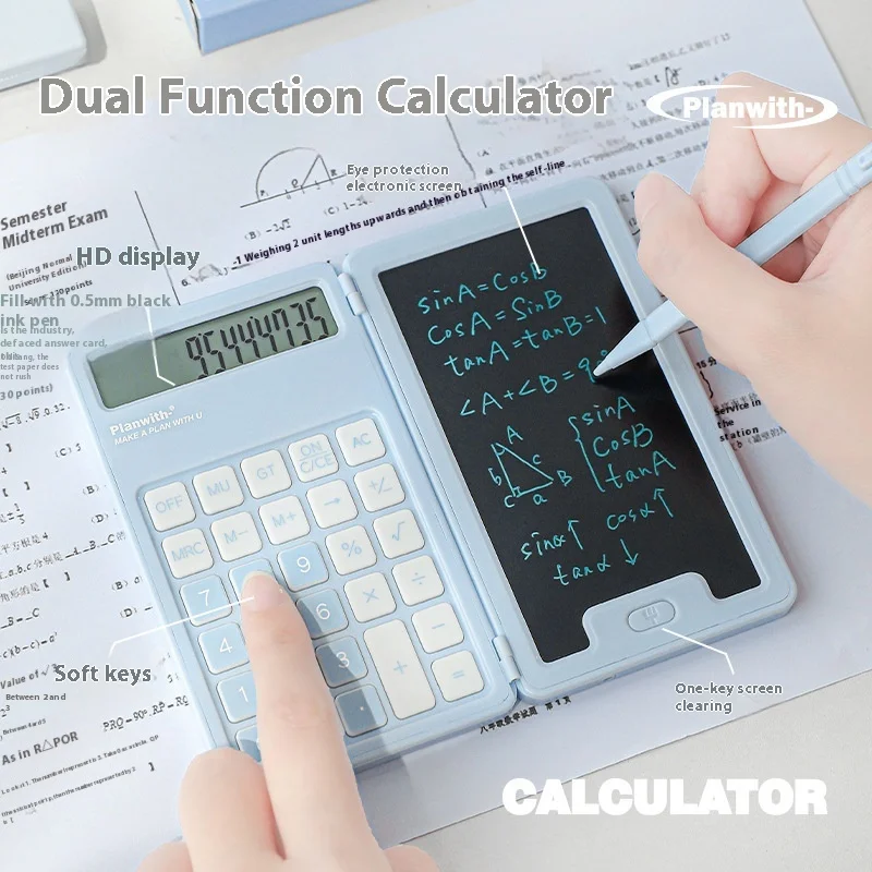 Planwith 12 Bit Calculator Stationery Multifunctional 2 in 1 Handwriting With Electronic Pen Foldable Portable Office And Study