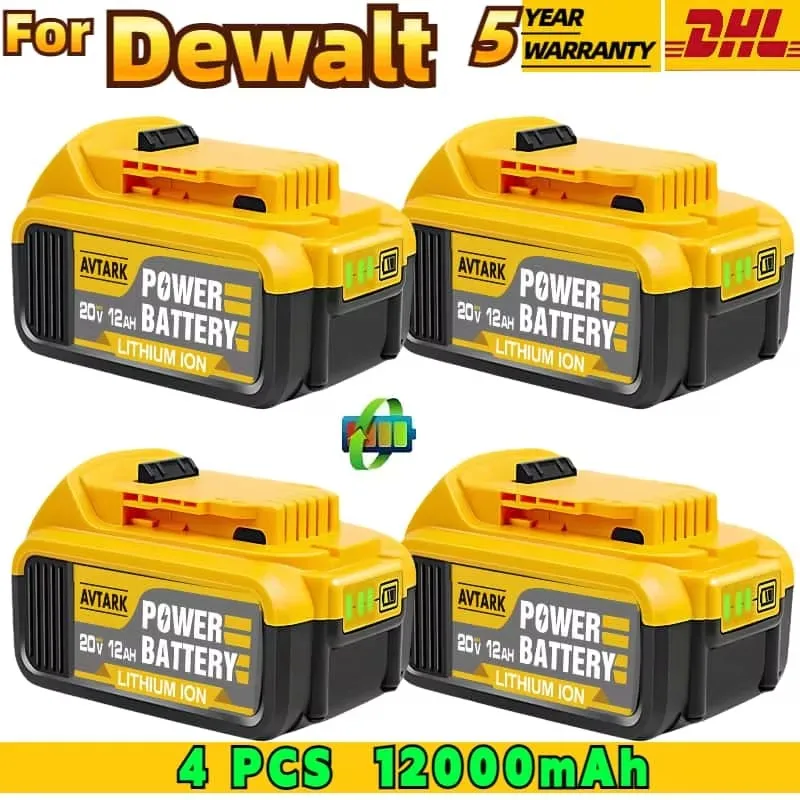 

New 100% Original 12000mAh 20V for Dewalt Power Tool Battery DCB206 20V 12.0Ah Battery DCB206 20V Battery DCB205 DCB204-2
