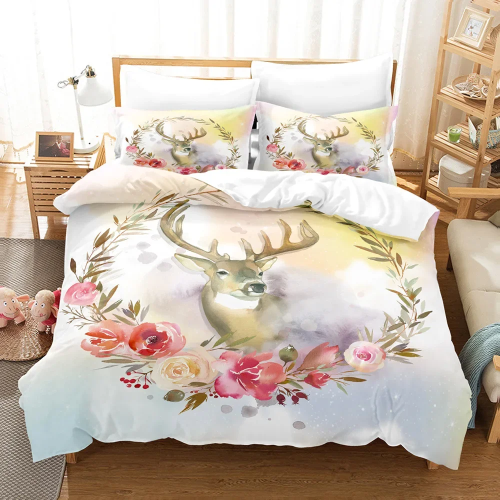 

3d Deer Twin Bedding Set Adults Winter Duvet Cover Sets Kids,twin Full Queen King Bedroom Set Home Textile Bed Cover Set