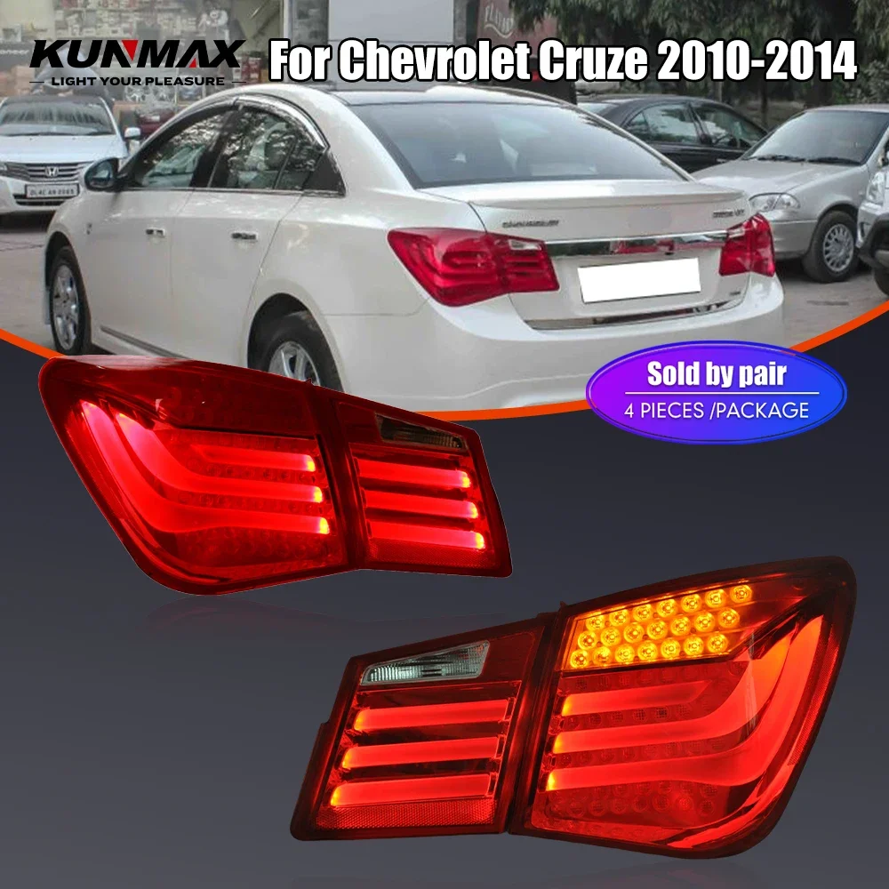 Pair Of LED Tail Lights For Chevrolet Cruze 10-14 DRL Reverse Brake Turning Signal Plug And Play Car Rear Tail Light Assembly