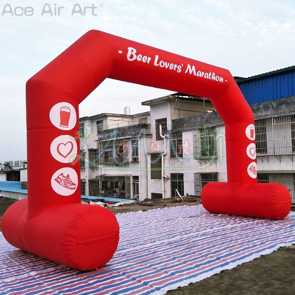 

Красная надувная арка с нижним лучом и индивидуальным логотипом, надувные ворота, арка, отделка, линия для гонок, езды на велосипеде, спорта, активного отдыха
