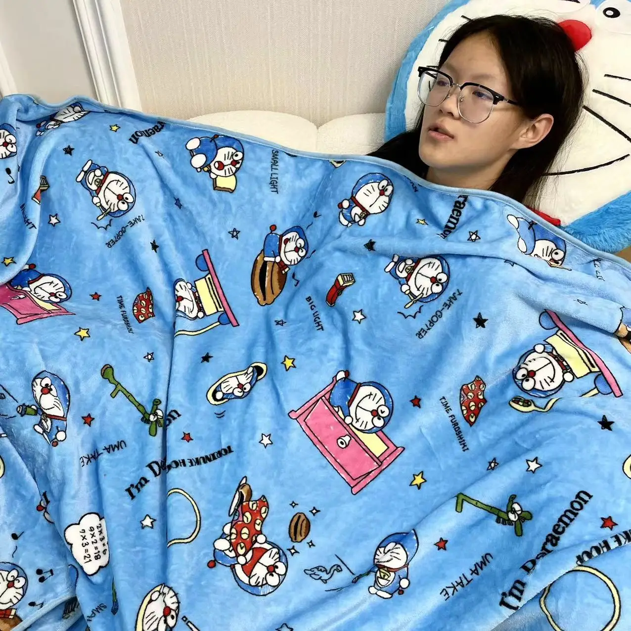 Doraemon di grandi dimensioni coccoloso cuscino confortevole farcito Doraemo peluche cuscino per lo schienale coperta divano letto peluche per dormire regalo di Natale
