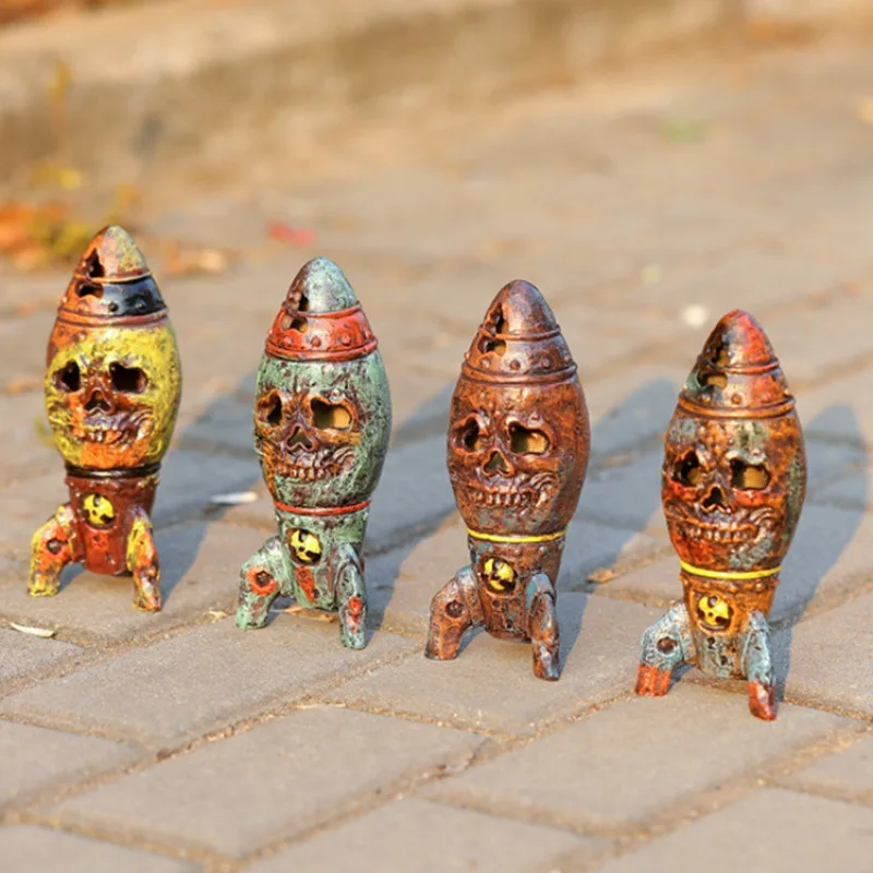 

1pcs New Skull Bomb Ornament Mini Decoration Dollhouse For Fairy Garden Figurines Home Decoration Courtyard Decoration Resin