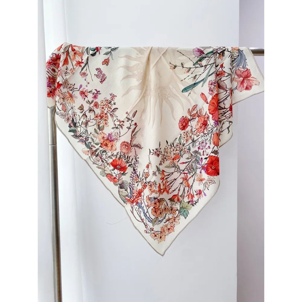 

Double Printed Silk Wool Scarf Luxury Designer Hair Head Scarfs for Female Herms Rolled Shawls Winter Square Scarfs Christmas