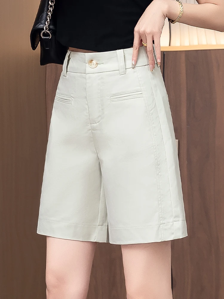 

Женские летние тонкие брюки-кюлоты из хлопка с кружевом, с высокой талией, повседневные, прямого кроя, длиной до колена, для офиса и на каждый день