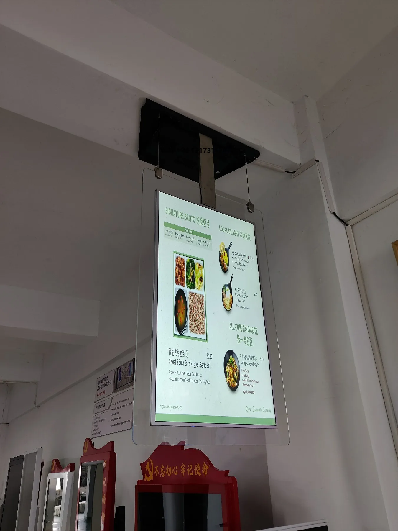 43 49 55 65 Inch Ultra-thin Retail Store Digital Advertising Screen Double Sided Hanging Window Facing Display