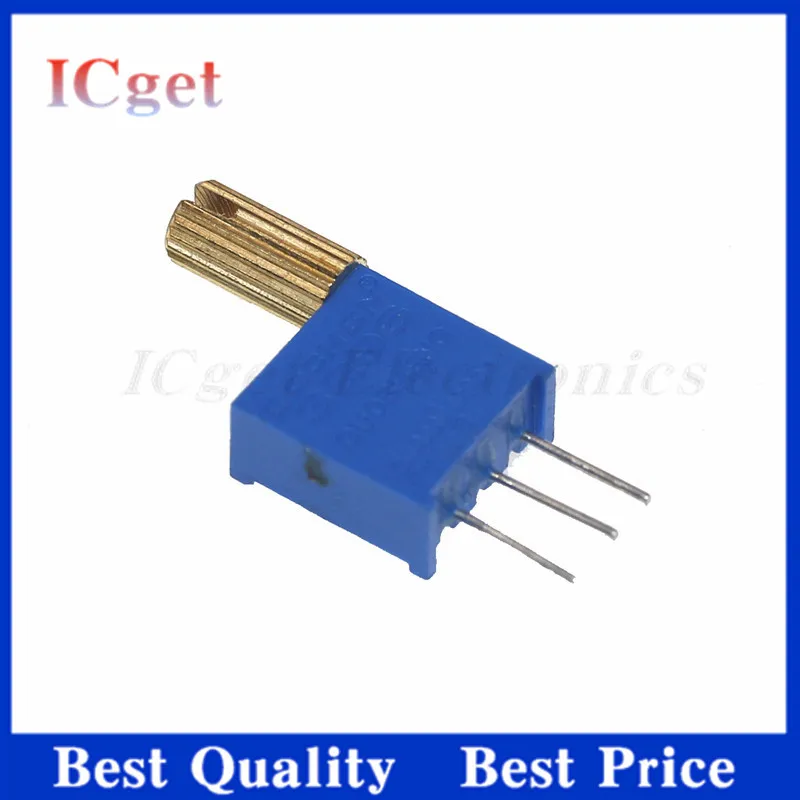 5PCS 3296W multi-turn adjustable potentiometer 100R200R1K2K5K10K20K50K100K200K500K1M Metal Shaft Long Handle 3296W-A