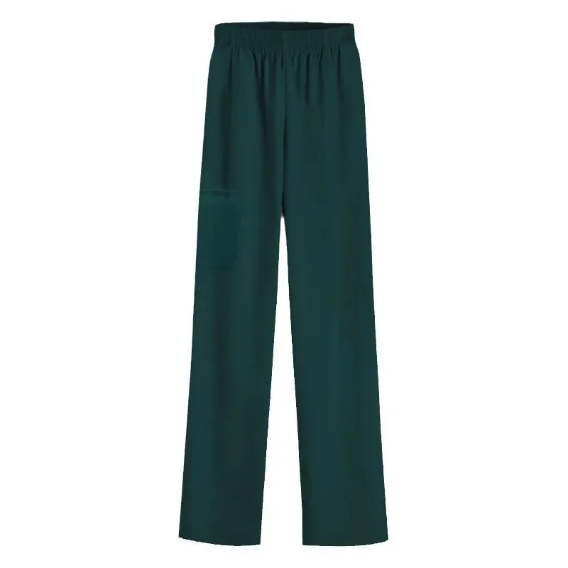 

Летние рабочие брюки для женщин с эластичным поясом, прямые, в стиле скрабы