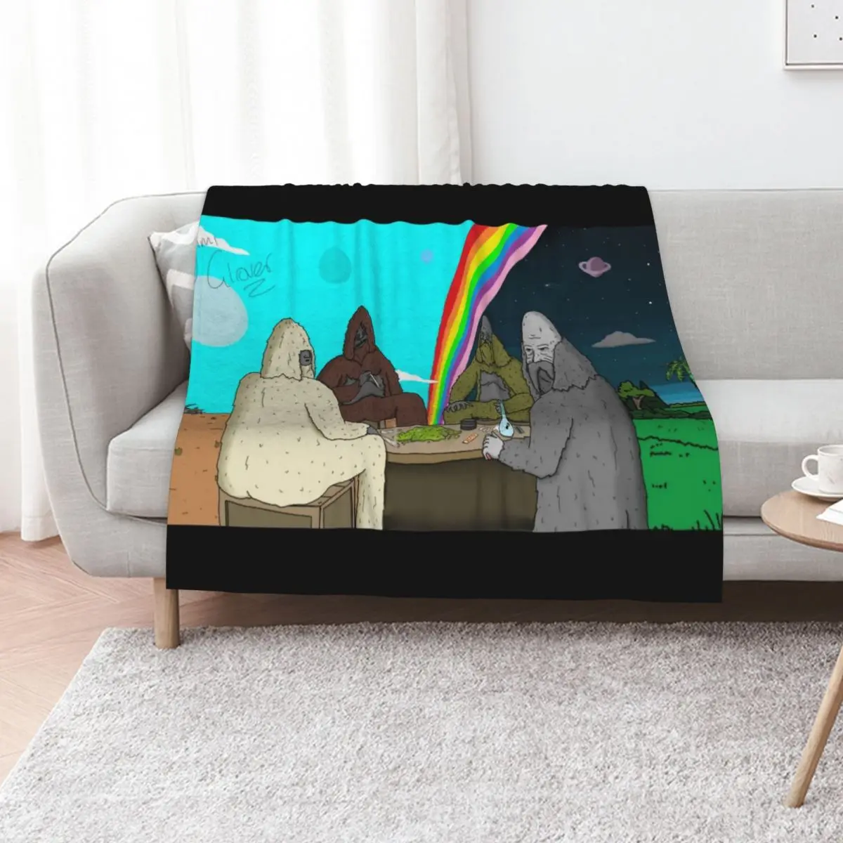 

Secret sasquatch society Throw Blanket warm winter cosplay anime Plaid on the sofa Soft Plaid Blankets