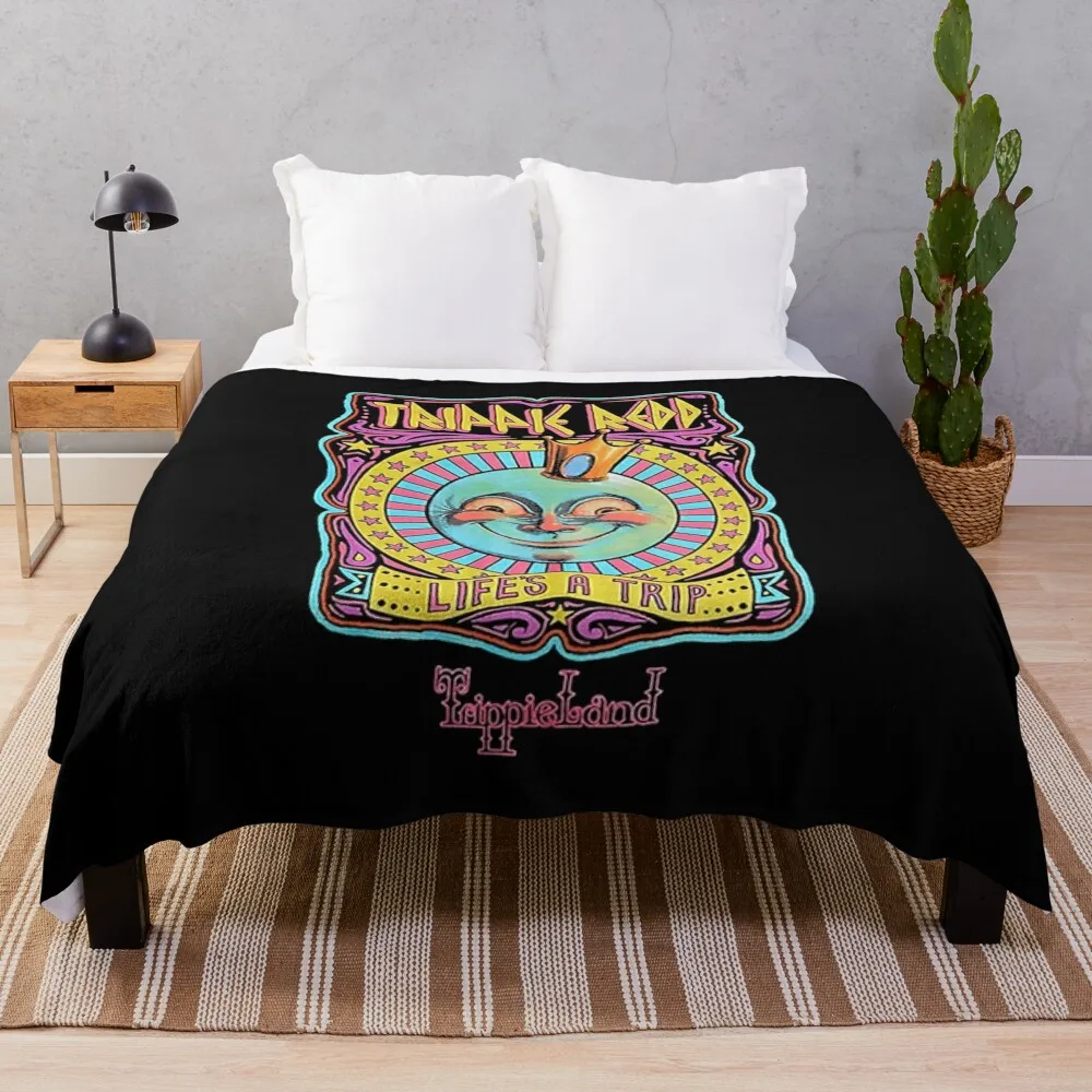 Logo Life's A Trip Trippie Redd Throw Blanket Giant Sofa Decorative Beds wednesday Blankets