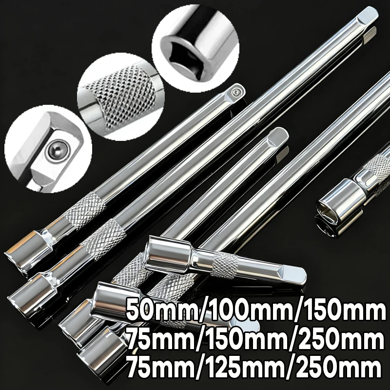 

3pcs Chrome Plated Steel Socket Ratchet Extensions Socket Ratchet Extensions Hand Tools Auto Tire Repair Hand Tools 1/4“ 3/8”