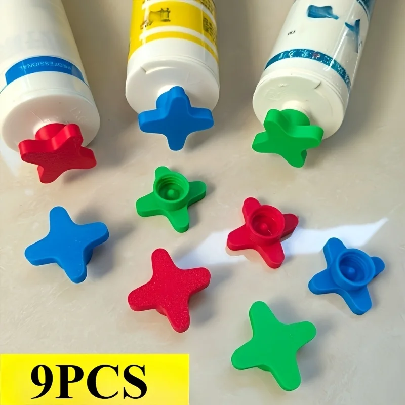 9Pcs Random Anti-Hardening Tube Sealing Caps Reusable Threaded Seal Lids Leak Proof Reduce Waste Fit Standard Size Caulk Tubes