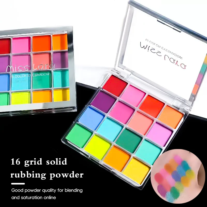 16 Grid Rainbow Solid Gradient Disc, Long-Lasting High Saturation, Gradient Blending Powder, Gradient Effect, Creative Nails