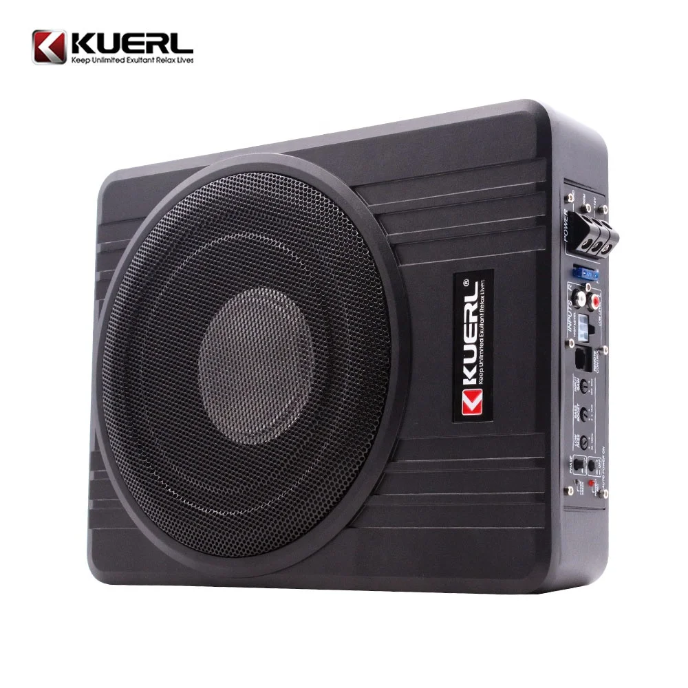 Built-in Amplifier & Wired Volume control 8/10 Inch Car Audio Active Subwoofer Matte aluminum alloy body RMS Power 150W Max 600W