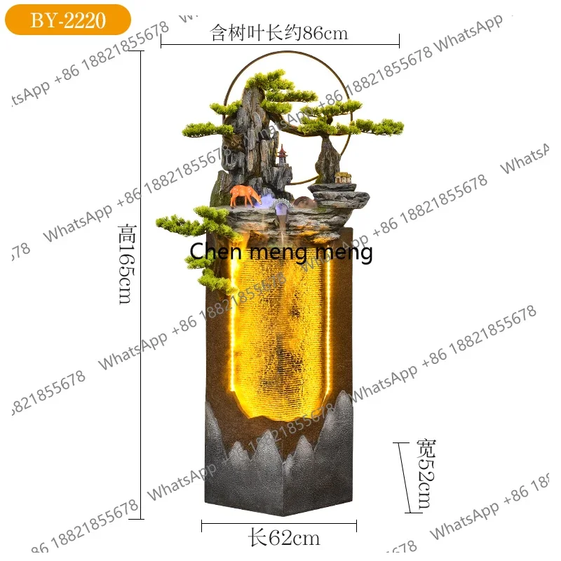 G153 New Chinese rockery circulating water curtain wall floor-to-ceiling water feature entrance corner decoration ornament