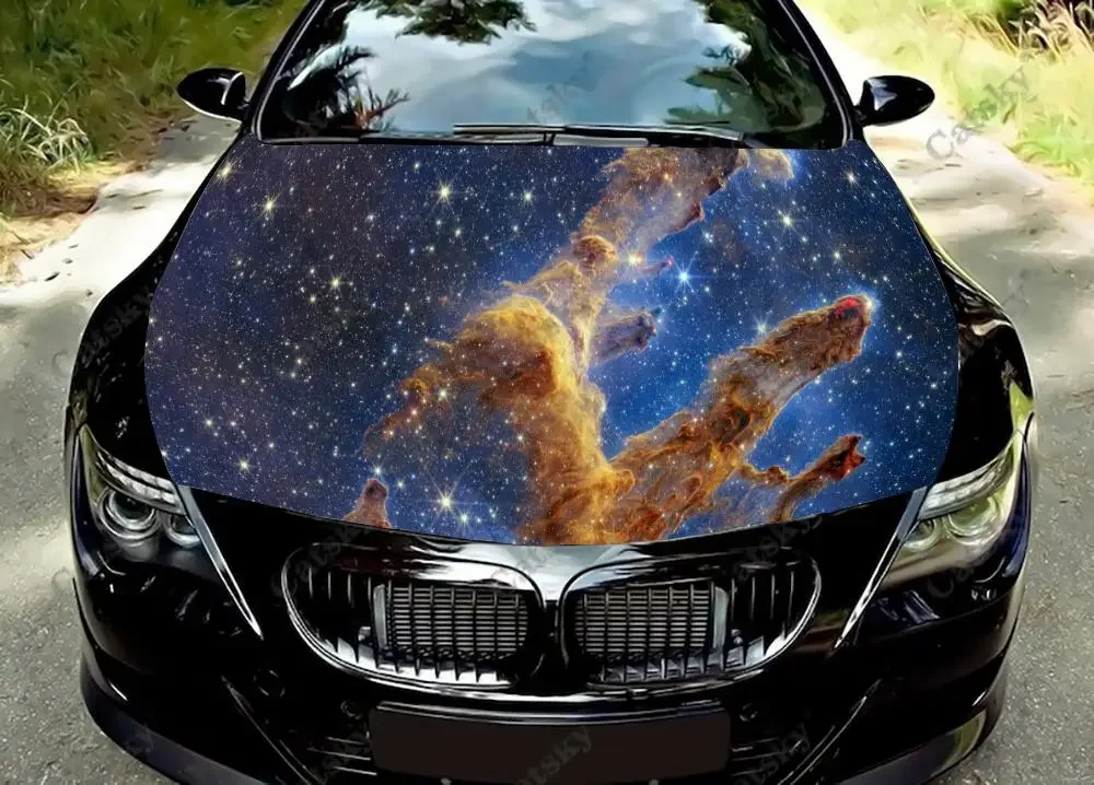 Galactic Neighbor Star Space Print Car Hood Vinyl Stickers Wrap Vinyl Film Engine Cover Decals Sticker on Car Auto Accessories