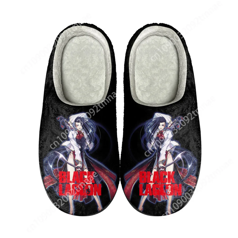 Anime Black Lagoon Home Cotton Custom Slippers Mens Womens Sandals Plush Rock Band Casual Keep Warm Shoes Thermal Slipper