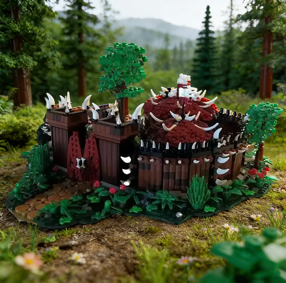 MOC Fantasy Orc كامب كتل الطوب Orcish القبلية مخيم العمارة ألعاب الطوب للبالغين هدية