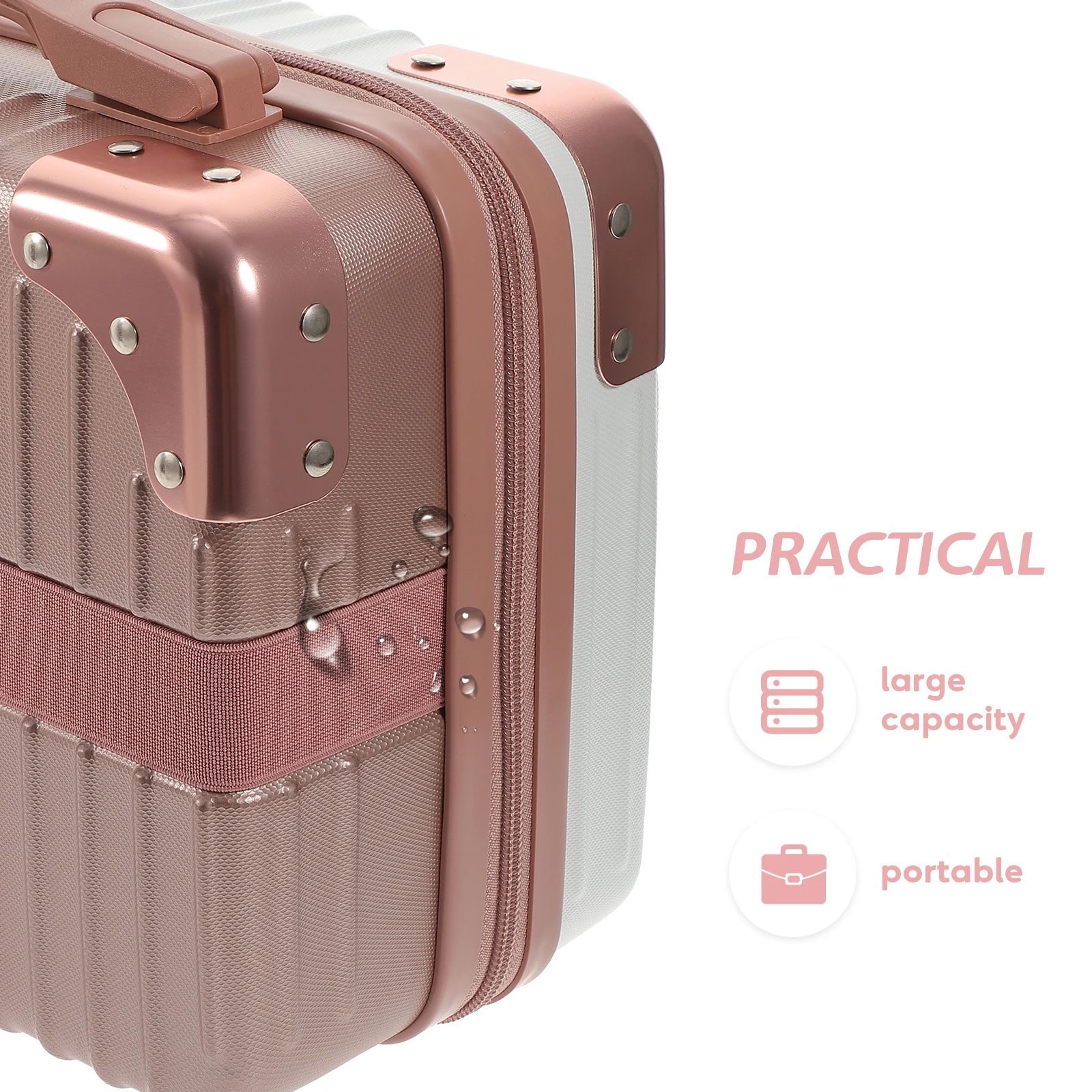 

Portable Makeup Storage Suitcase Suitcase Toiletries Container ABS Durable Practical Toiletries Container Travel