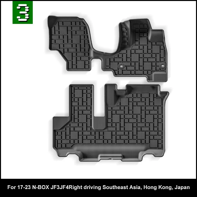 Use for 17-23 Right rudder Honda N-BOX car carpet NBOX floor Mat Full Set Fit For NBOX waterproof floor mat NBOX floor trunk mat