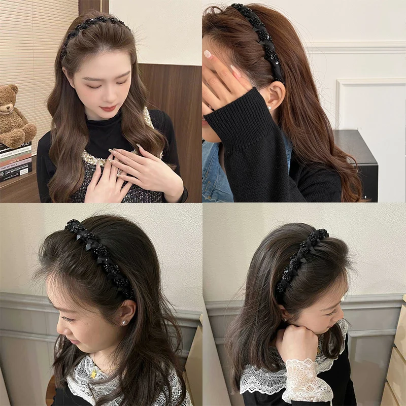 Элегантная темпераментная повязка на голову с блестками и пилообразными зубьями для женщин, нескользящая повязка для волос, модная повязка на голову для мытья лица для девочек, аксессуары для волос