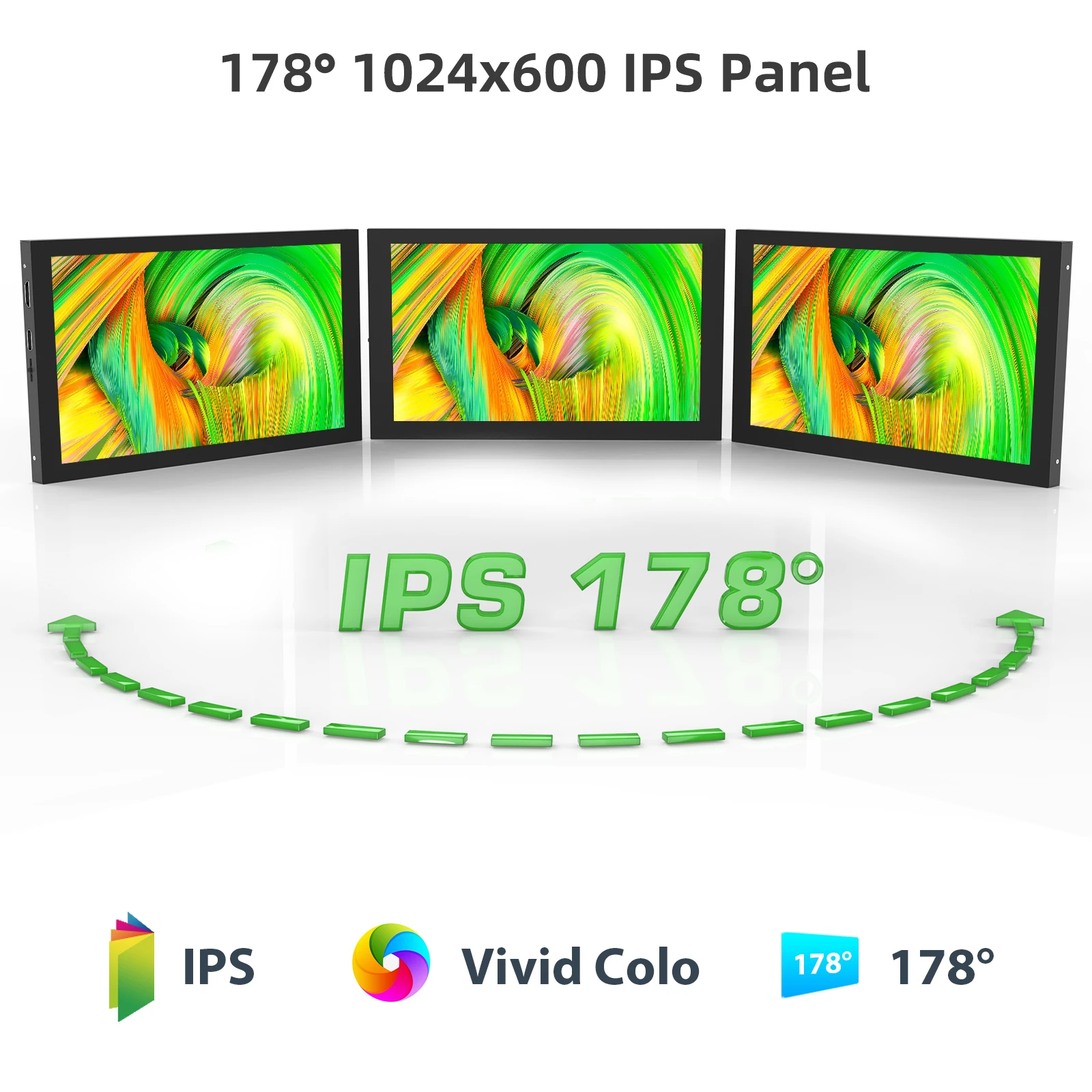 Imagem -02 - Miktver Touchscreen hd Display 10 Polegada 1024x600 Resolução Mini Hdmi & Usb-c Monitor Portátil para Laptop Computador Raspberry pi
