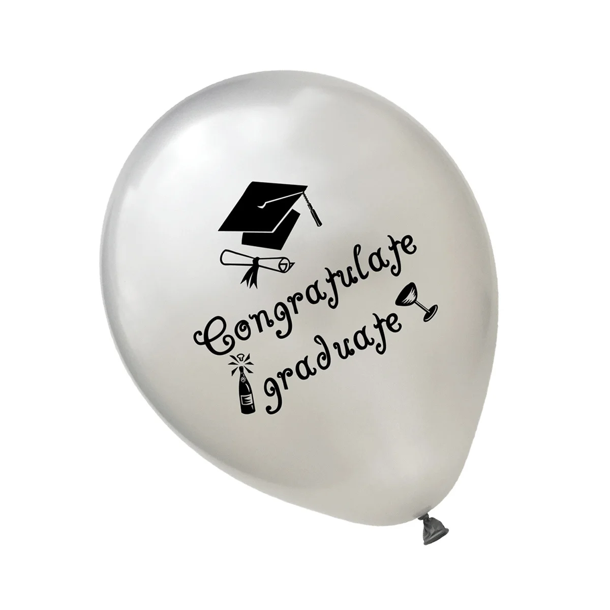 

20Pcs 12 Inch Graduation Balloons Silver Party Rubber Balloon Decor for Graduate Celebration Event Supplies Rubber Balloon