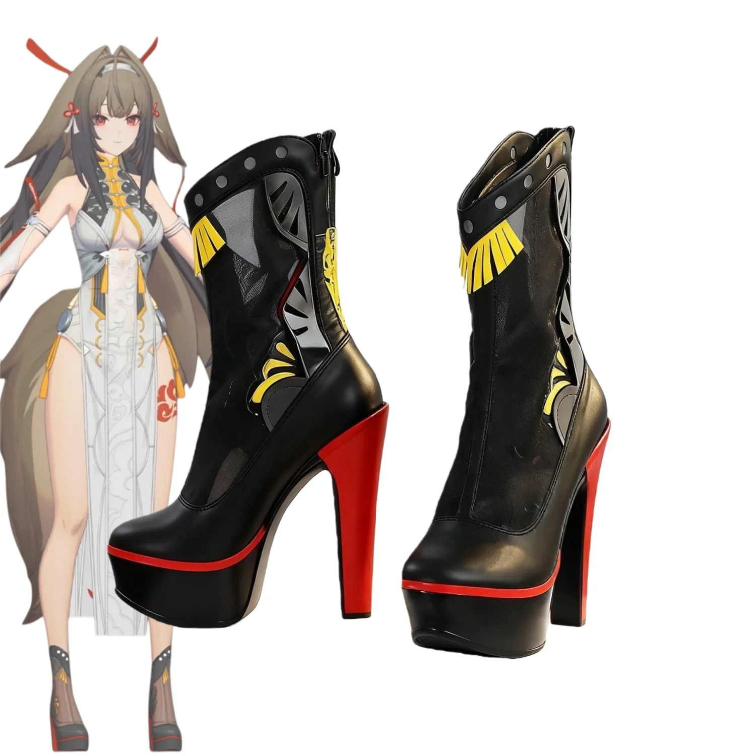 Zenless Zone Zero Ye Shunguang الكعب العالي تأثيري لعبة الأحذية زي الملحقات الدعائم أنيمي هالوين لأحذية النساء